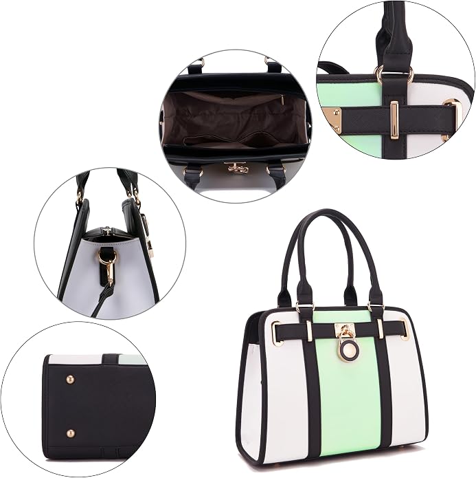 Qiyuer Structured Satchel Tote Handbags Set Women Purses with RFID Wallet | Premium, Sturdy, Spacious, Chic for Daily & Work, Vegan PU Leather, Multi-way Carry, Large Capacity RFID Wallet, Ideal Gift - Image 7