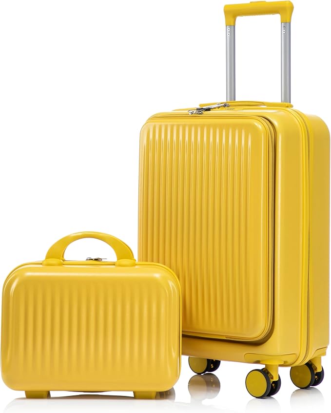20/14 Inch Hardside Luggage, Durable Suitcase with Spinner Wheels by Merax