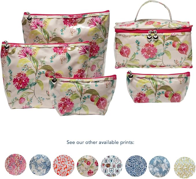 Jacaranda Living Large Cosmetic Bag – Water-Resistant Makeup & Toiletry Bag with PVC-Lined Interior, Travel Beauty Organizer, Pomegranate - Image 5