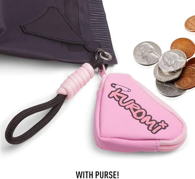Kuromi Sanrio Dark Kawaii Design Toiletry Bag with Decorative Keyring Ideal for Makeup, Cosmetics and Personal Accessories - Image 2