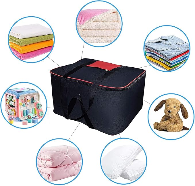 KIVYA underbed storage bags for clothes organiser blanket covers for wardrobe / closet oranizer , Nylon - Set of 2 - Image 5