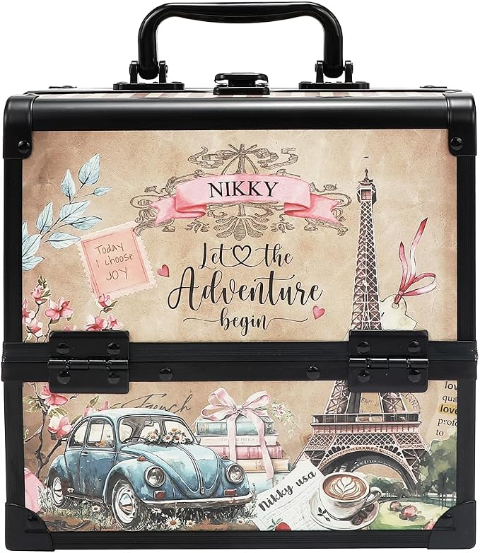 Nicole Lee Nikky Bag Multi-Tier Cosmetic Organizer Case, EIFFEL DREAMS, PVC and Aluminum Frame (CHASING DREAMS) by NicoleLee