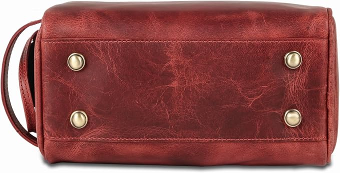 KomalC Leather Toiletry Bag for Men & Women – Handcrafted Travel Grooming Kit with Water-Resistant Lining and Secure Zipper Closure - Image 6