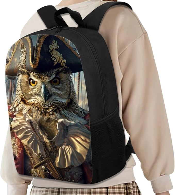 17 Inch Animal Print School Backpack And Lunch Box Set for Kids Lightweight Funny Owl Backpack for Boys Girls Sturdy School Bag with Insulated Lunchbox Pencil Case Student Bookbag - Image 2