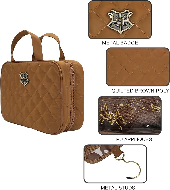 Bioworld Harry Potter Hogwarts Quilted Hanging Adult Toiletry Bag - Image 3