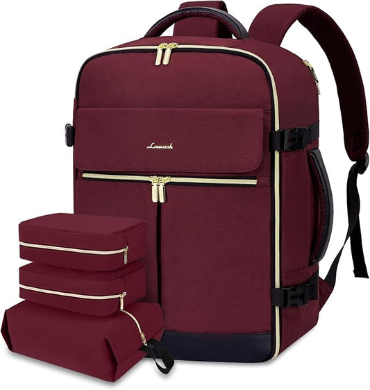 LOVEVOOK 40L Large Travel Backpack for Women, Flight Approved, Waterproof, TSA Compliant, Fits 17.3'' Laptop, 17 Pockets, 3 Packing Cubes by LOVEVOOK