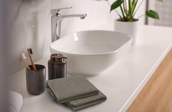 100% Cotton Ring Spun Wash Cloths – Bulk Pack of Washcloths – 12x12 Inches – Wash Cloth for Face, Highly Absorbent, Soft and Face Towels (Taupe, 60 Pack) - Image 4