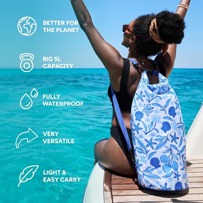 Dock & Bay Medium Waterproof Dry Bag - 20L, IP66 Waterproof Bag, Lightweight - Wavy Baby - Image 2