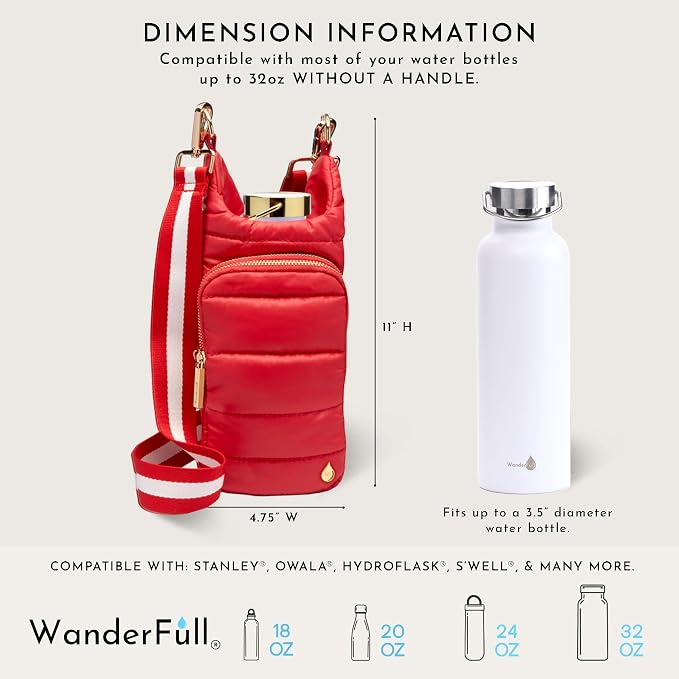 WanderFull Original HydroBag Crossbody Water Bottle Holder with Phone Pocket, Fits Water Bottles up to 32 oz - Image 4