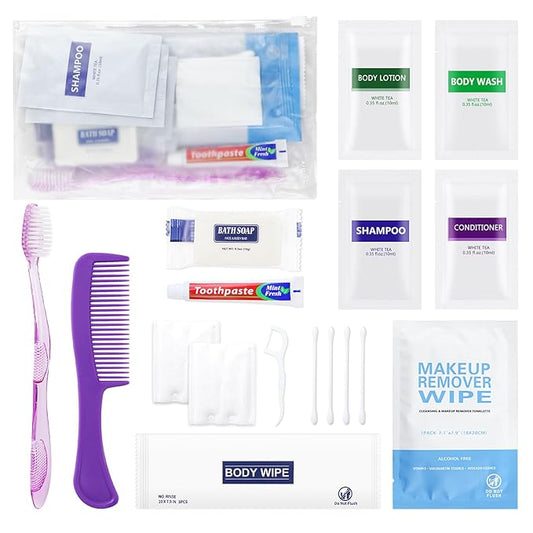 5 Kits Travel Toiletry Kit Bulk, Personal Hygiene Kit, Disposable Hygiene Kit Homeless Care Supplies Charity Kit For Home, Hotel, Camping, Travel