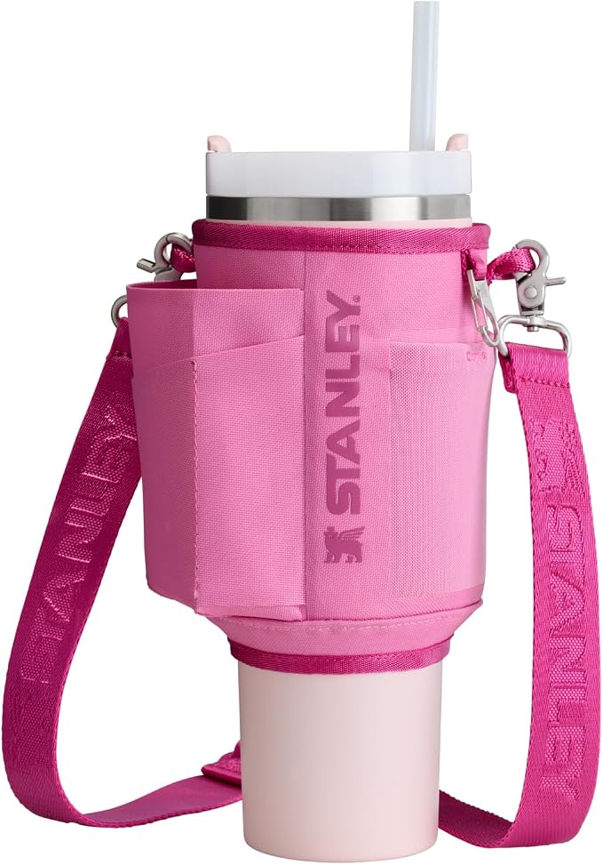 STANLEY All Day Quencher Carry All for 40 oz Tumbler with Handle | Crossbody Bag with Phone Holder Pocket, Card Sleeve & Detachable Strap | Water Bottle Carrier Bag | BPA-Free | Peony by Unknown