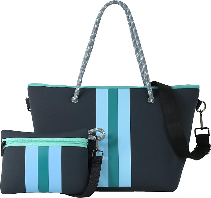 QOGiR Neoprene Multipurpose Beach Bag Tote with Inner Zipper Pocket … … … … by QOGiR