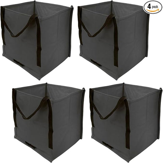 DURASACK Heavy Duty Storage Tote Bag 22-Gallon, Gray, Pack of 4 | Rugged Woven Polypropylene Moving Bag, Reusable Self-Standing Design, Holds up to 500 Pounds by DURASACK