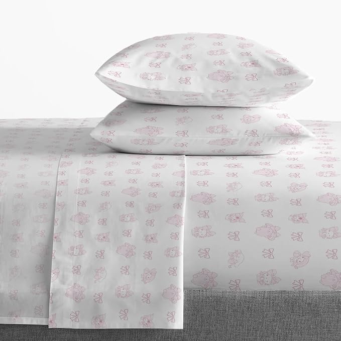 Jay Franco Sheet Set with Fitted, Flat Sheets & Pillow Cover - Ultra-Soft Bedding with Pillowcase for Room Decor, Multi - Hello Kitty, 4 Piece Full - Image 6