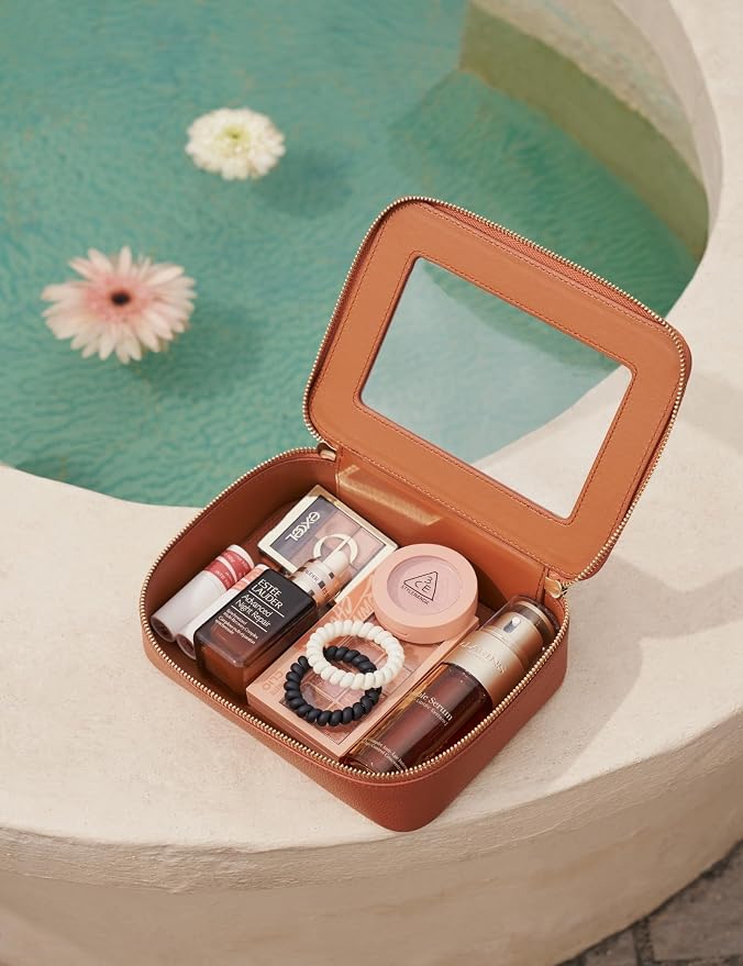 Popvibe Clear Makeup Bag Toiletry Case Travel Transparent Cosmetic Bag with Zipper, Portable Make Up Organizer Traveling Compact Car Bag for Essentials - Image 5