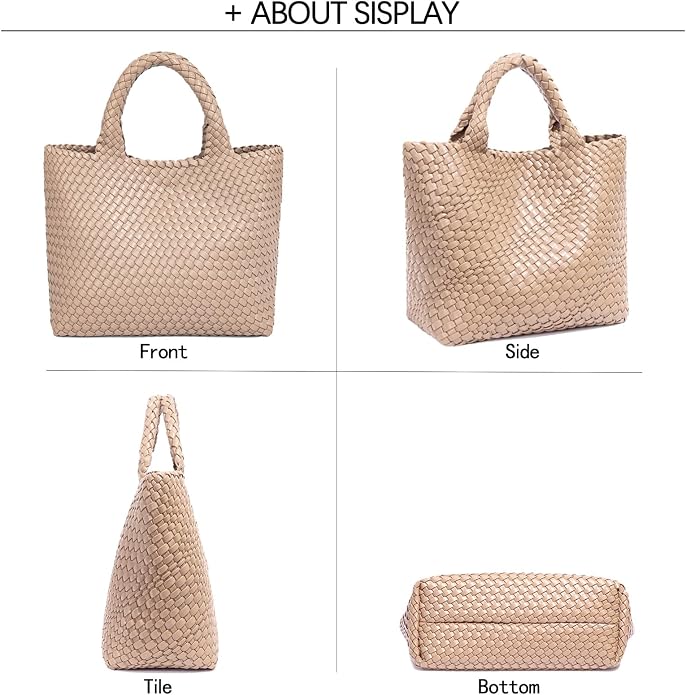 JINMANXUE Fashion Woven Bag Shopper Bag Travel Handbags and Purses Women Tote Bag Large Capacity Shoulder Bags - Image 7