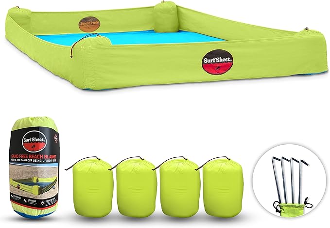 Sandproof Beach Blanket - Oversize Large Outdoor Picnic Blanket for Beaches & Camping - Portable Family Beach Blanket Waterproof Sandproof for Parks, Travel, Vacation Essentials (Yellow) by Surf+Sheet