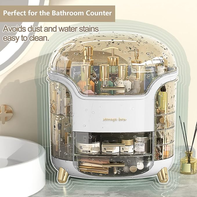 Omeily Upgrade Large Makeup Organizer Countertop Vanity Organizer Cosmetic Organizer Makeup Storage Box Bathroom Counter Organizer Perfume Skincare Organizers Gift Women Clear Design Easy Visibility - Image 6