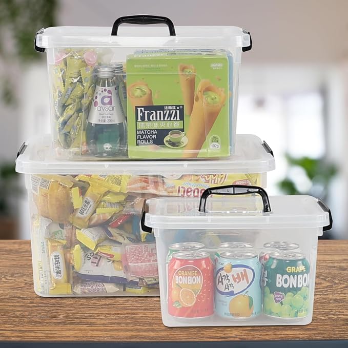 20 Quart Plastic Clear Latching Storage Bins with Lids, Set of 4 | Clear Plastic Storage Box - Image 4