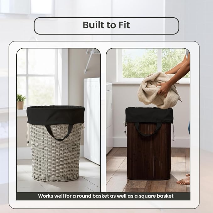 LFH Home Large Premium Cotton Rich Canvas Laundry Bag with Drawstring and Handles Heavy Duty, Multi-Use, and Washable for Home, Travel, College or Storage 28x36 (Pack of 4)-Black - Image 7