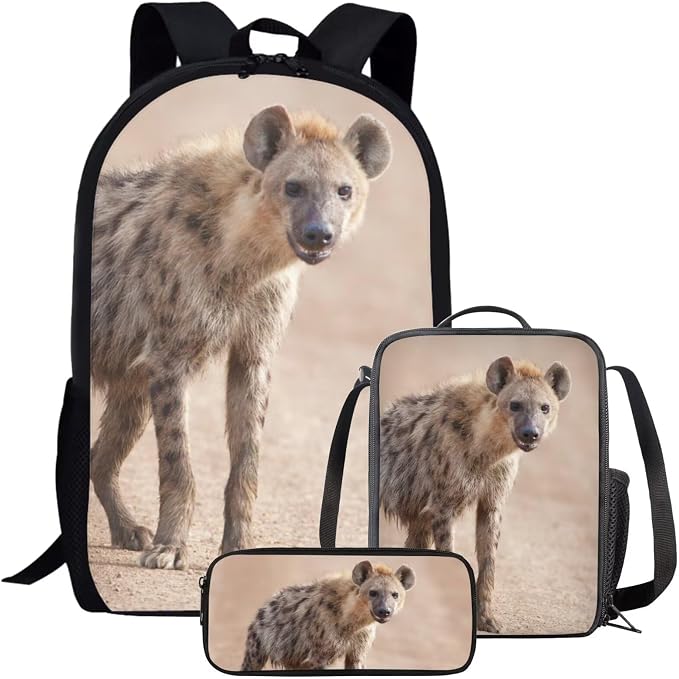 Girls Boys School Backpack with Lunch Box Pencil Case Comfy Padded Lightweight Hyrax Backpack Set Kids Cute Bookbag Insulated Lunch Bag Student Large Capacity Daypack 17 Inch by Parprinty