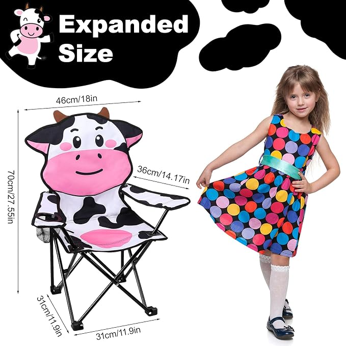 KABOER Kids Outdoor Folding Camping Chair with Cup Holder Carrying Bag | Portable Camping Chair for Beach Picnic Camping Travel Lawn Ages 3-10 - Image 2