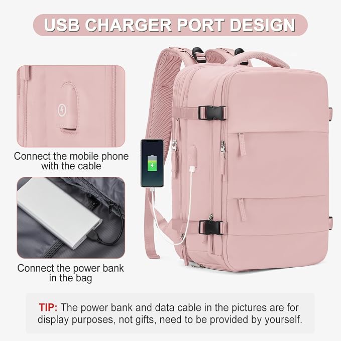 coofay Expandable Travel Backpack For Women Men Airline Approved Personal Item Backpack For Airlines Carry On Backpack Flight Approved Waterproof Backpack For Traveling On Airplane Gym Travel Bag - Image 6
