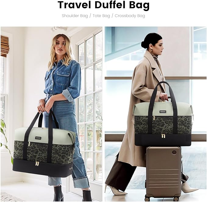 LOVEVOOK Weekender Bag for Women, Large Duffle Bag for Travel with 2 Packing Cubes, Carry on Overnight Bag with Shoe Compartment, Mom Hospital Bags for Labor and Delivery - Image 2