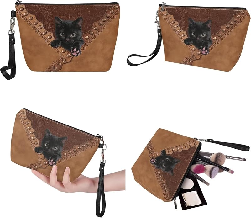 GIFTPUZZ Women Tote Bag Women Wallet Portable Cosmetic Bag for Women Bag Set 3 Pack PU Leather Bags with Zipper - Image 6
