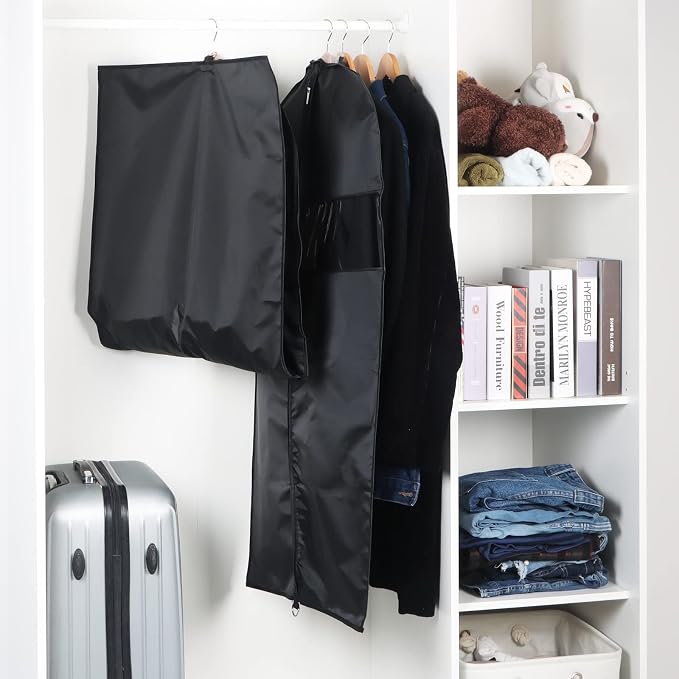 Univivi Garment Bag Suit Bag for Storage and Travel 43 inch, Washable Suit Cover for T-Shirt, Jacket, Suits, Coats, Set of 5, Oxford Fabrics - Image 5