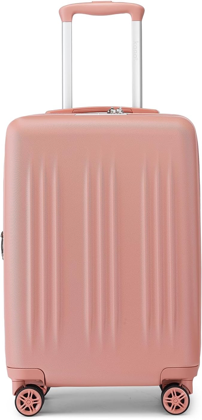 Kono Carry On Luggage 22x14x9 Airline Approved 20 Inch Expandable Suitcase | Lightweight Luggage with Quiet Spinner Wheels & TSA Lock, PC+ABS Hard Shell Suitcase for 1-3 Days Travel, Nude/Rose Gold - Image 8