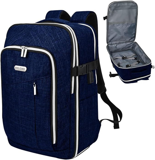 Personal Item Travel Carry On Luggage Backpack for Women Men Flight Approved Casual Weekender Laptop Bag for College Business Outdoors Hiking Water Resistant Lightweight Daypack with USB Charging Port by HXLGMD