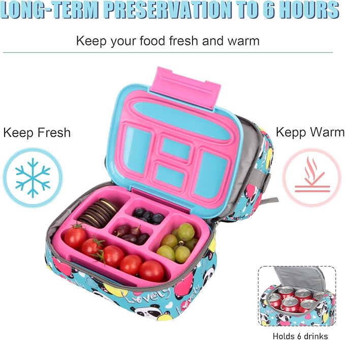 Tilami Rolling Backpack for Kids 18 Inch Double Handle Wheeled Bookbag for Boys & Girls for School & Travel,Panda - Image 6