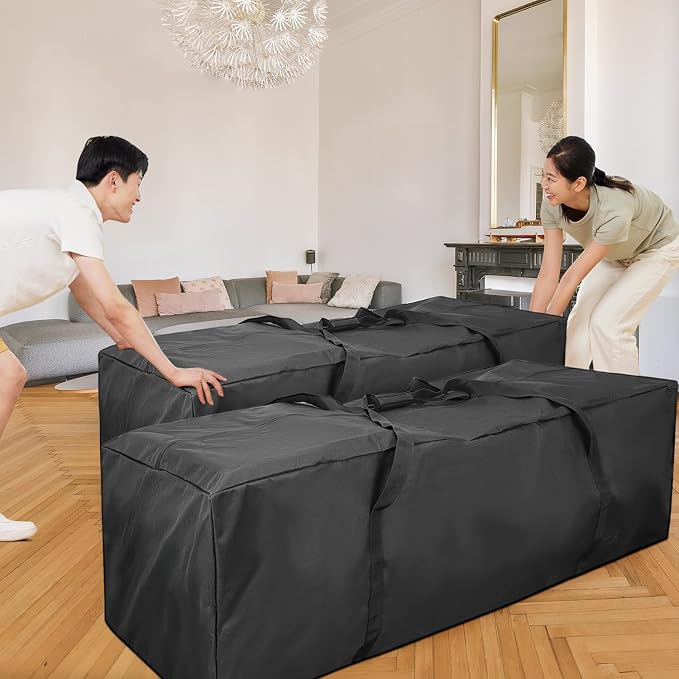 COOLBEBE 60" Sports Duffle Bag - 332L 2PCS Extra Large Travel Duffel Luggage Bag with Upgrade Zipper, Sturdy & Water Resistant Long Duffle Bag for Camping Moving (Black 60inch 2Pack) - Image 7