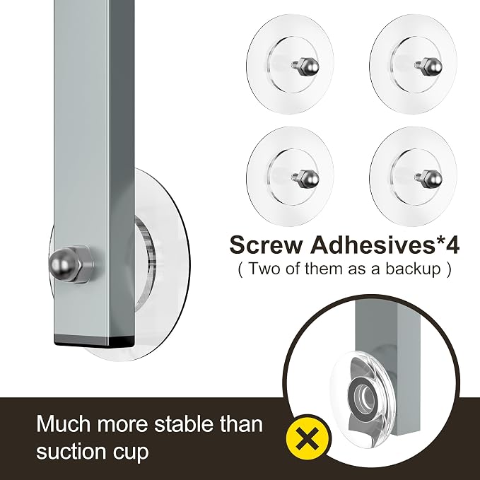 Orimade Adjustable Anti-slip Shower Caddy Overhead, Rustproof Hanging Shower Organizer With 2 Razor Hooks - No Drilling, 3-Tier Shelves, Silver Grey - Image 6