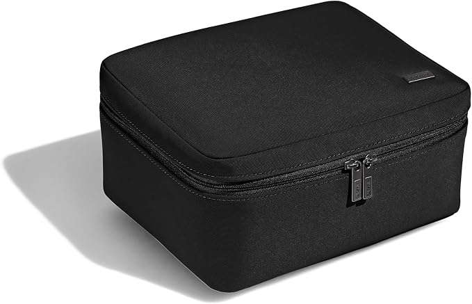 Away The Cosmetics Bag - Water-Repellent Cosmetic Travel Bag with Detachable Brush Organizer, Spill-Proof Bottom Compartment, Transparent Pockets - Jet Black - Image 6