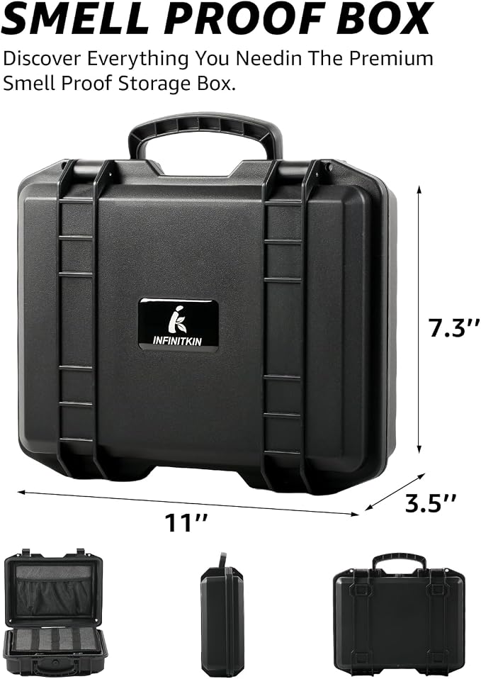 INFINITKIN Smell Proof Box, Large Airtight Storage Box with Combination Lock – Waterproof & Durable Smell Proof Container for Travel & Home, Great Gift Choice - Image 5