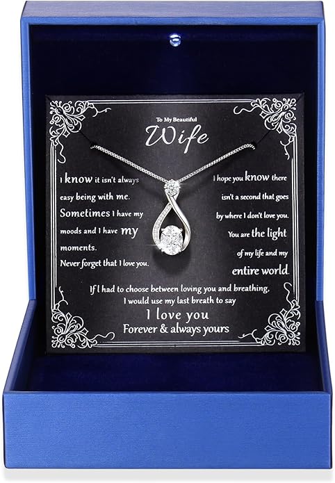 1.5CT Moissanite Infinity Pendant Necklace Anniversary Wedding Gifts for Women Wife Her S925 Sterling Silver 18K White Gold/Gold Filled Jewelry for Birthday Mothers Christmas Valentines Day