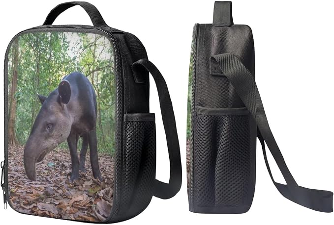 Kids Novelty Animal Backpack and Lunch Box for Boys Girls Student Lightweight 17 Inch School Baird’s Tapir Backpack with Lunch Bag Pencil Case Kids Comfy Padded Black Large Bookbag - Image 4