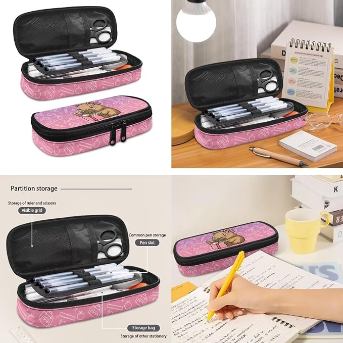 Cute Capybara 3PCS Backpack for Kids Girls School Bookbags with Lunch Bag Pencil Case 17 Inch Lightweight Bookpack for Elementary School Students - Image 4