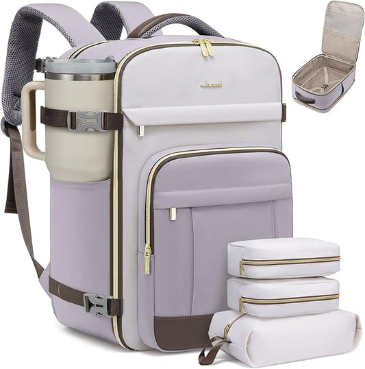 LOVEVOOK 40L Travel Backpack for Women & Men - 17.3 Inch Carry On Backpack & Personal Item Backpack for Airlines, Spacious and Durable Design, with 3 Packing Cubes by LOVEVOOK
