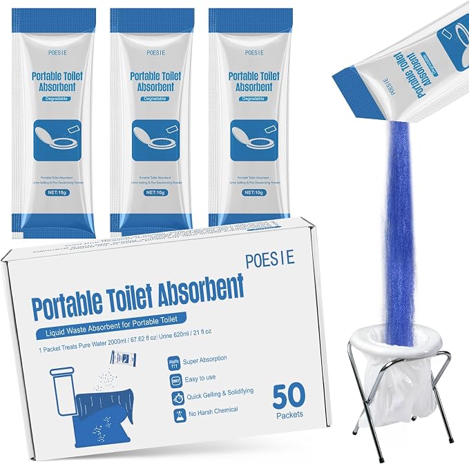Poesie Poo Absorbent Gel Powder for Portable Toilet Camping Hiking Outdoor Portable Potty Resolution by Poesie