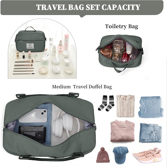 Weekender Bags for Women, Personal Item Travel Bag with Shoes Compartment | Overnight Travel Duffel Bag with Toiletry Bag, Airplane Friendly Carry-On Bag with Wet Pocket & Trolley Sleeve,Medium - Image 2