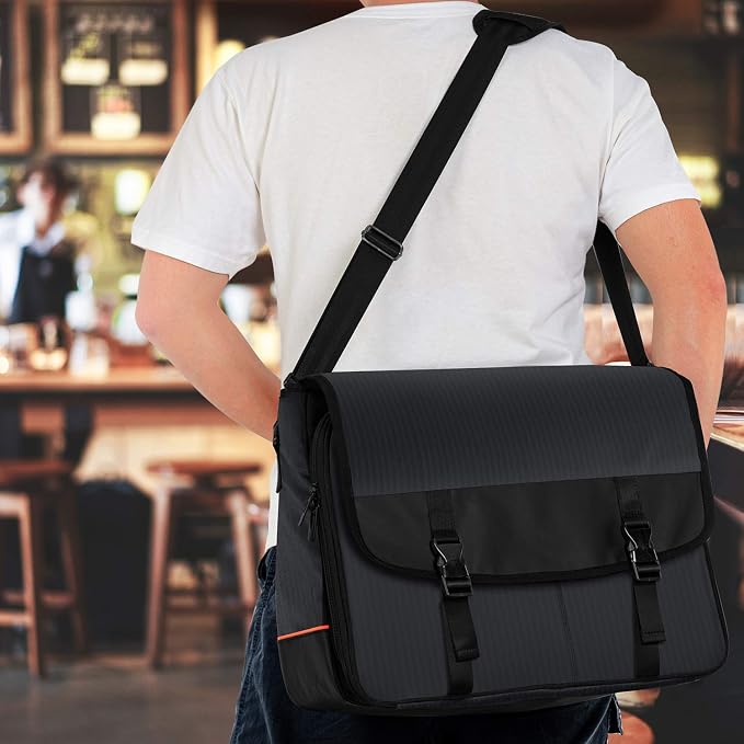 CURMIO Bartender Bag, Travel Bag for Bar Tools Set, Bartender Kits Storage with Padded Compartments for Wine Bottles, for Home Indoor Outdoor Patio Party, Black (Bag ONLY) - Image 5
