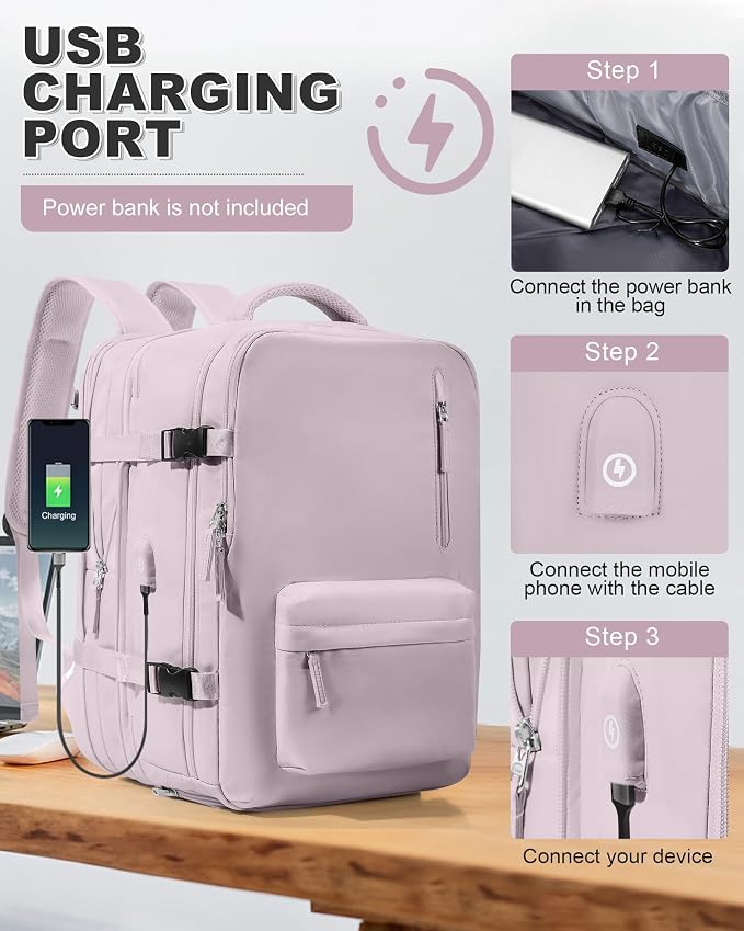 VGCUB Vacuum Backpack Travel with Pump, Vacuum Seal Compression Bags Laptop Backpack Personal Item - Image 7