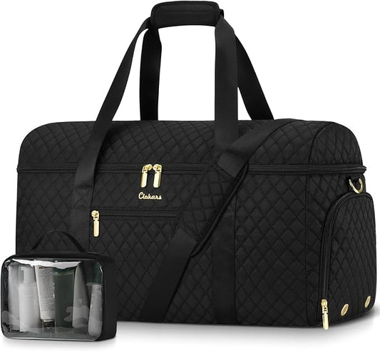 Travel Weekender Bags for Women: Overnight Bag with Shoe Compartment Large Travel Duffle Bag with Toiletry Bag Carry on Bag Personal Item Bag with Wet Pocket Hospital Bag for Women Black by Unknown
