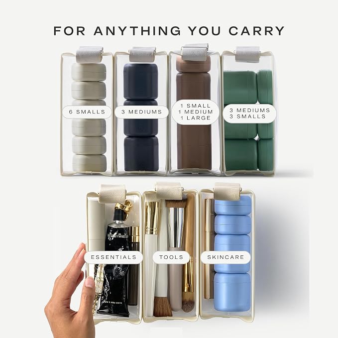 Cadence Parcel - Clear Travel Kit with Zipperless Magnetic Closure - Rose, Small - Durable, Leak-Resistant and TSA Approved Toiletry Bag - Modular Organization - Recycled TPU (.5 Qt) - Image 6
