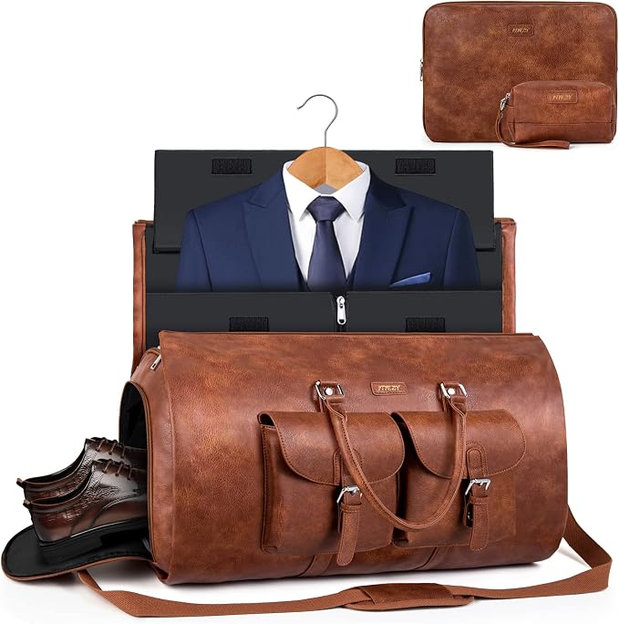Garment Bag for Travel, Convertible Carry on Garment Duffel Bag for Men 3Pcs Weekender Bag 2 in 1 Hanging Suitcase Suit Bag - Image 8