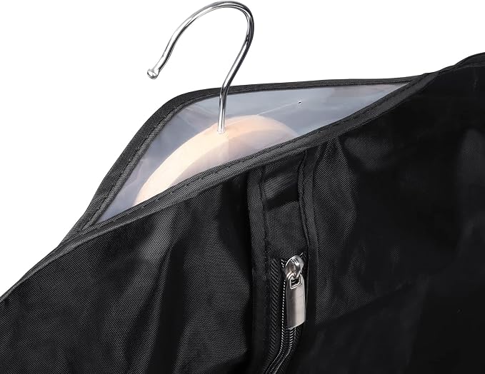 Univivi 8 Pack Suit Bags 43" Waterproof Black Garment Bag, Coat Covers from Dust with Zipper and Transparent Window, for Hanging Clothes, all coats, suits, women shirts, tuxedos, uniforms, winter - Image 4