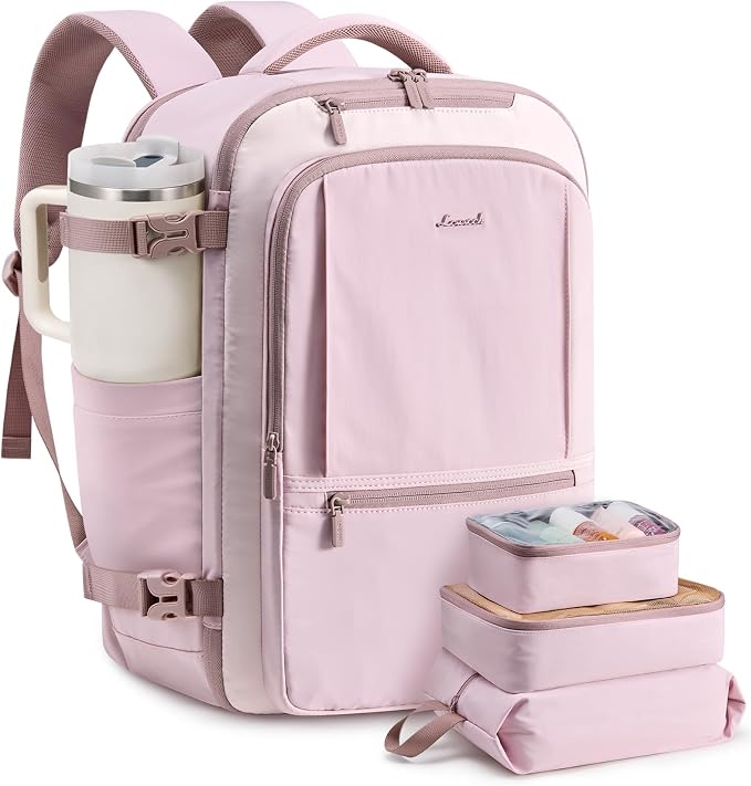 LOVEVOOK Travel Backpack for Women, 40L Large Carry On Backpack Airline Approved, TSA Personal Item Weekender Bag, Water Resistant Laptop Backpacks with 3 Packing Cubes for Travel Essentials by LOVEVOOK